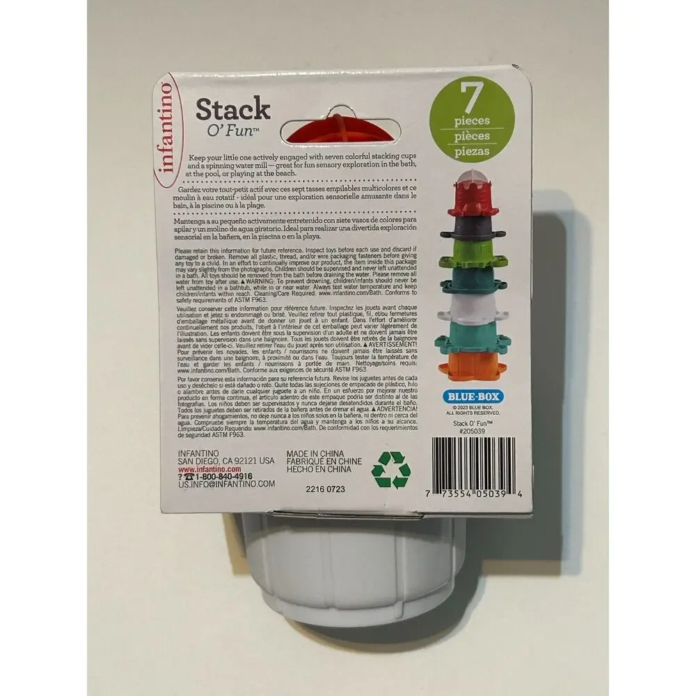infantino® Baby Stack O' Fun™ Bath Time Stack Cups and‎ Spinning Water Mill